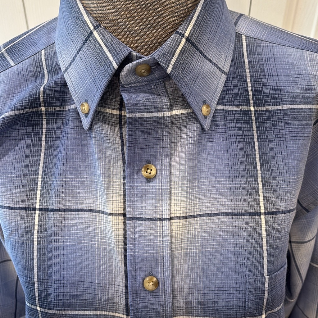 Pendleton Navy And Cream Plaid Wool Shirt